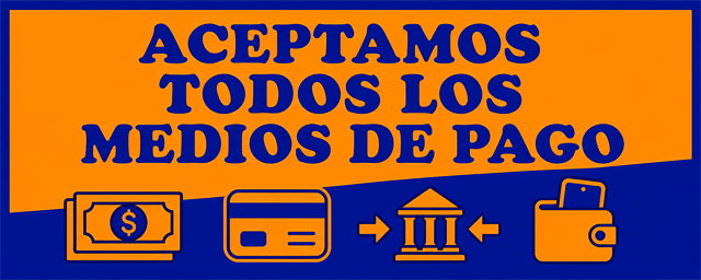 Aceptamos todos los medios de pago