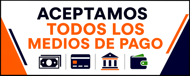 Aceptamos todos los medios de pago